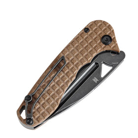 Tenable Bombur Folding Knife – Brown G10 (Frag Pattern)  Blackwash D2 Blade - T1054A2